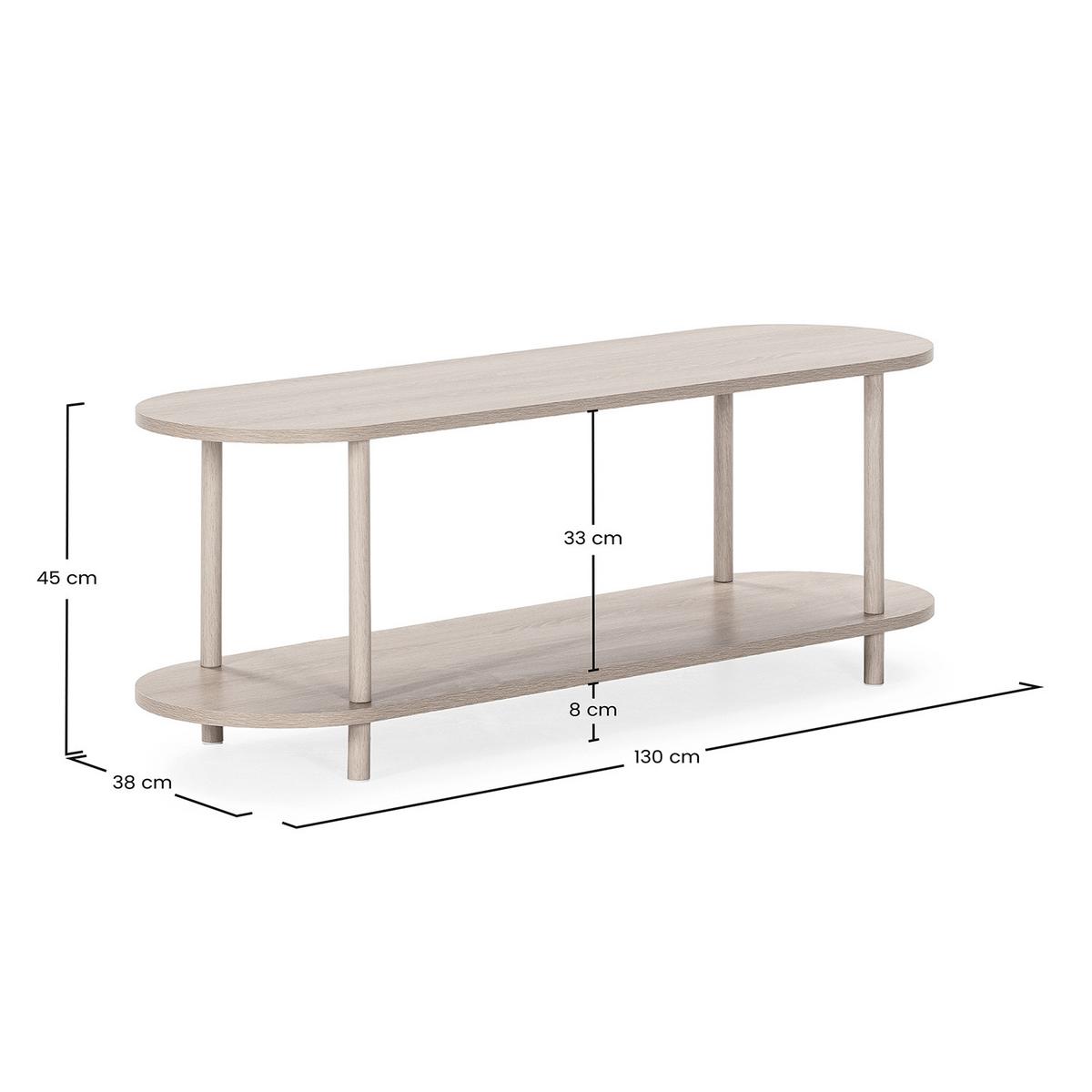 TV-ELEMENT Montana 2 Regalböden Eiche-Optik - Eichefarben, Holzwerkstoff (130/45/38cm) - VS Venta-stock
