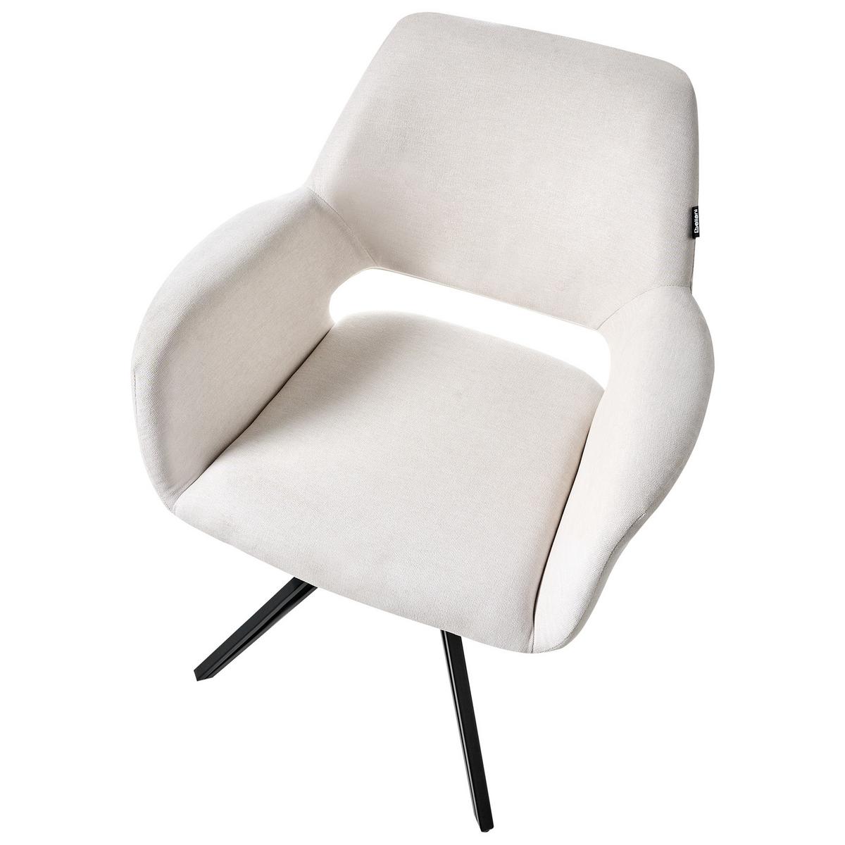 ESSZIMMERSTUHL 2er-Set Cremeweiß Ciney - Schwarz/Weiß, Textil (59/85/61cm) - Beliani