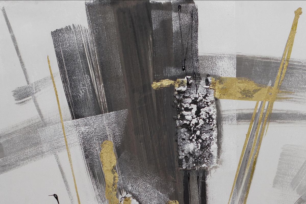 ACRYLBILD HANDGEMALT 60/60 cm - Grau, Holz/Textil (60/60cm) - KUNSTLOFT