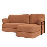 ECKSOFA SABI modulares Boneless Sofa mit Schlaffunktion Orange Boucle-Stoff - Orange, Textil (200/120cm) - MASSENO