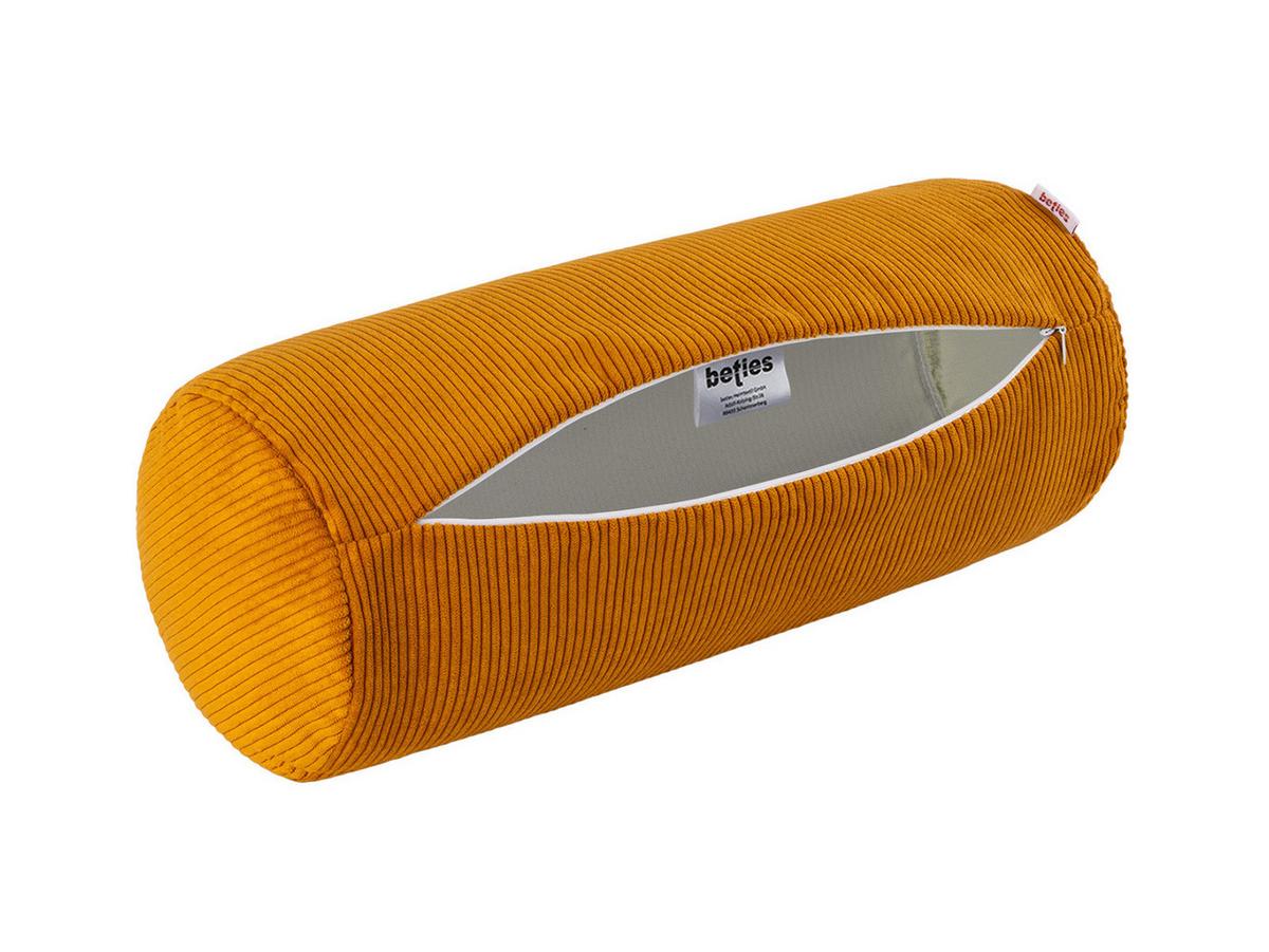NACKENROLLENHÜLLE HYggelig No.1 kurkuma-gelb Cord-Samt 40/15 cm - Gelb, Textil (15/40cm) - beties Heimtextil