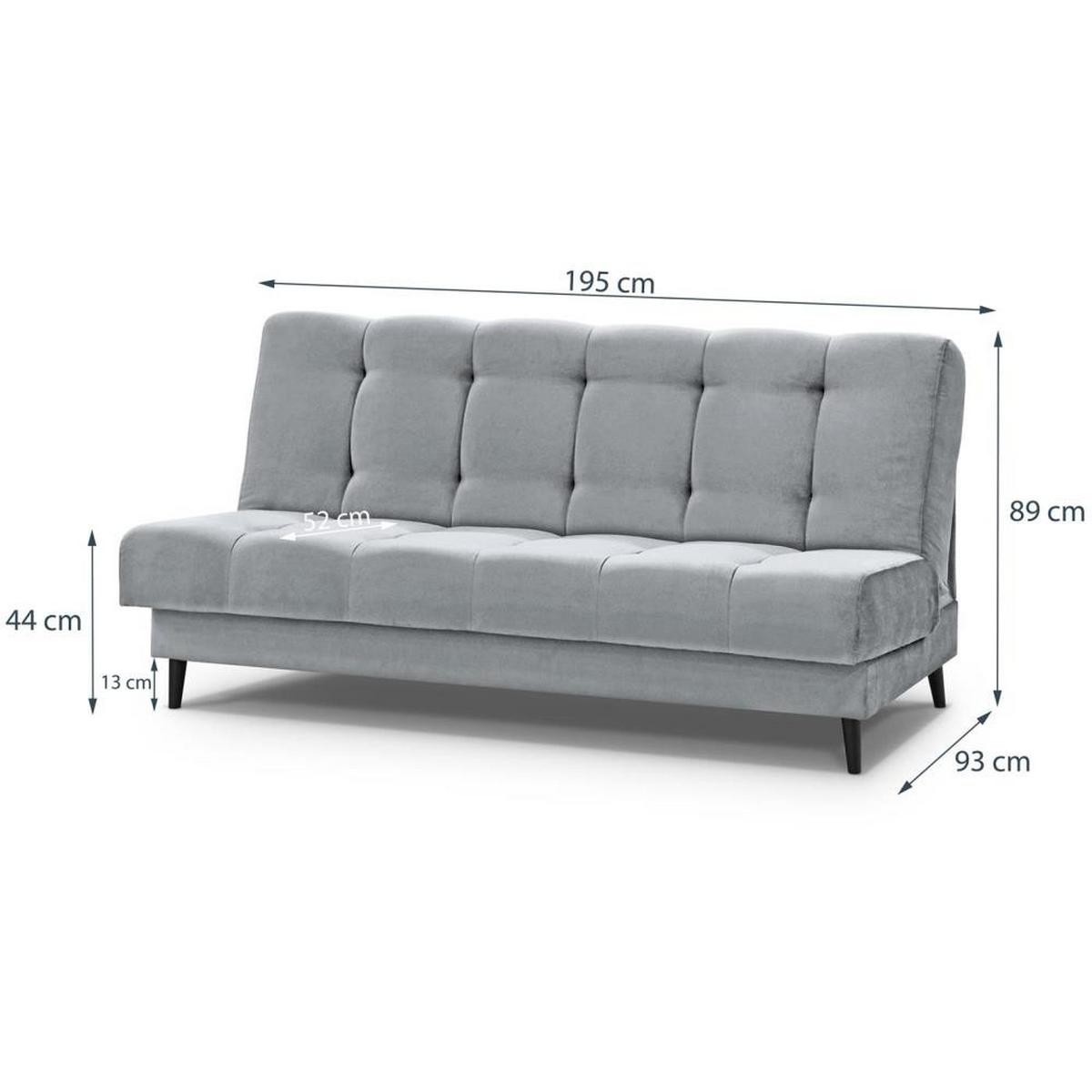 3-SITZER Schlafsofa Nancy hellgrau - Hellgrau, Holz/Textil (220/89/93cm) - Beautysofa