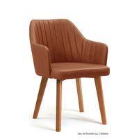 ARMLEHNSTUHL (2er-Set) Dasi 58x81x60 Eiche geölt/Cognac - Cognac/Eichefarben, Kunststoff (60/81/58cm) - 58aufmkessel