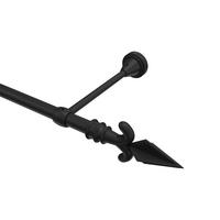 GARDINENSTANGE Primus Matteo 100 cm, 1-läufig (ohne Ringe), 16 mm Ø Schwarz - Schwarz, Metall (100cm) - INTERDECO
