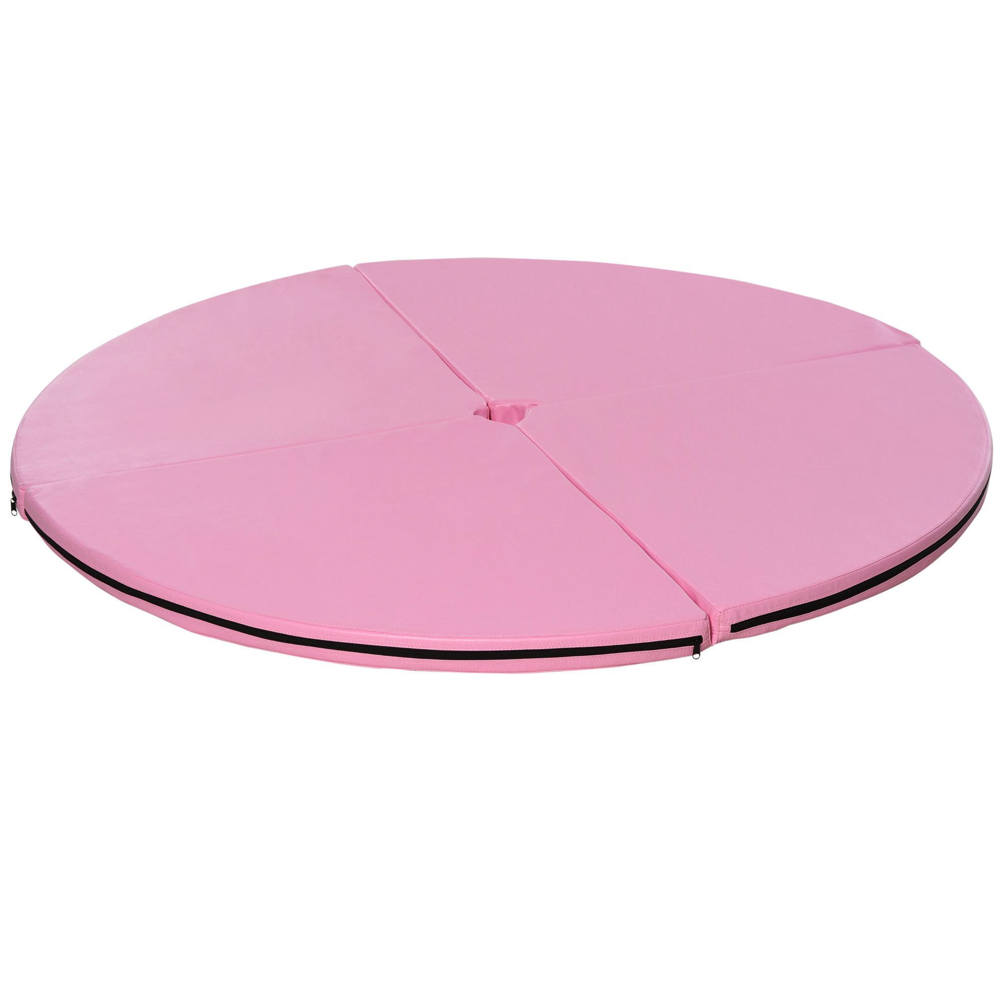 TANZSTANGENMATTE, Ø 150cm Stangentanz Schutzmatte, 5 cm dick Pole Dance Matte - Rosa, Kunststoff (150/150cm) - HOMCOM