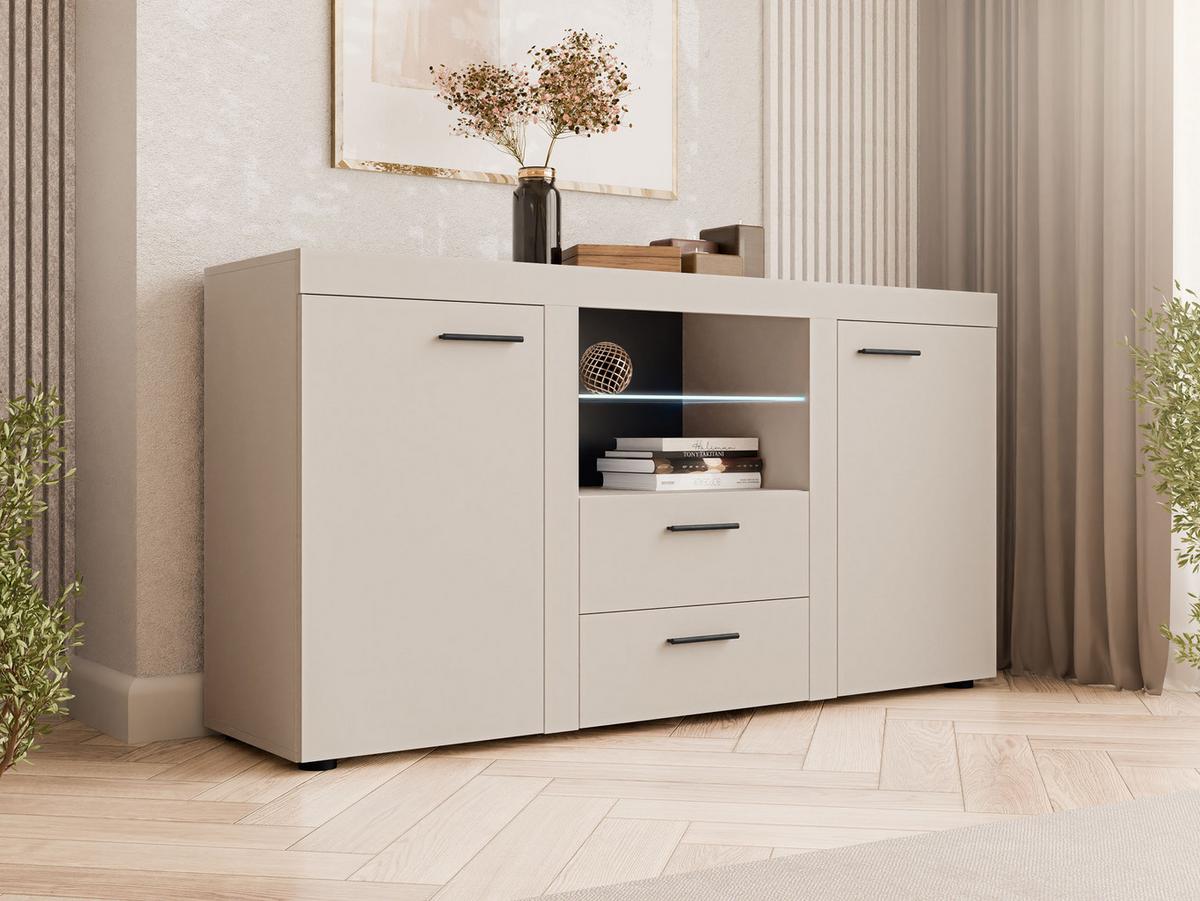KOMMODE Rumba mit LED Beleuchtung - Sandfarben, Holzwerkstoff (156/82/40cm) - MIRJAN24