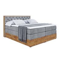 BOXSPRINGBETT mit Matratze H3|H4 und Lattenrost - LOLLI3 KING-140x200 - Grau Casablanca - Grau, Holzwerkstoff (140/200cm) - ALTDECOR
