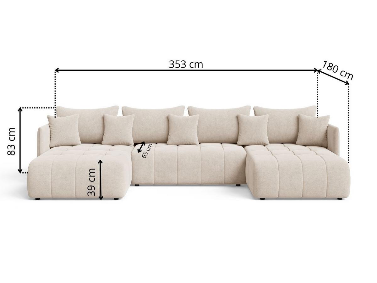ECKSOFA Ardi U Beige - Beige, Holz/Textil (353/180cm) - Graingold