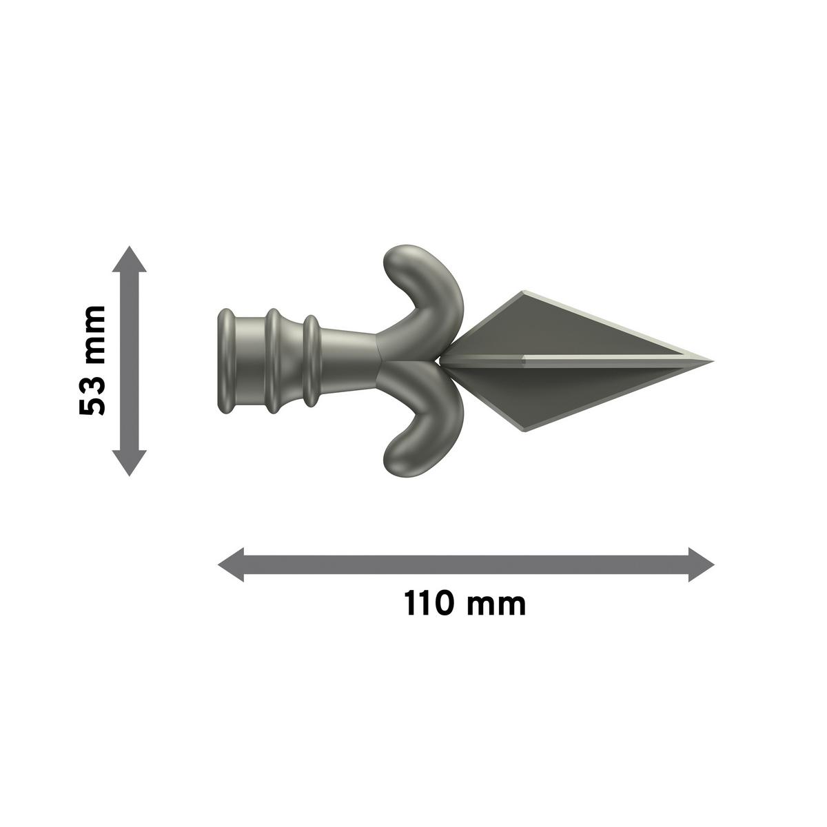 ENDSTÜCKE FÜR GARDINENSTANGEN 16 mm Ø, Matteo Chrom matt, Packung 2 Stück - Chromfarben/Nickelfarben, Metall (11/5.3/5.3cm) - INTERDECO