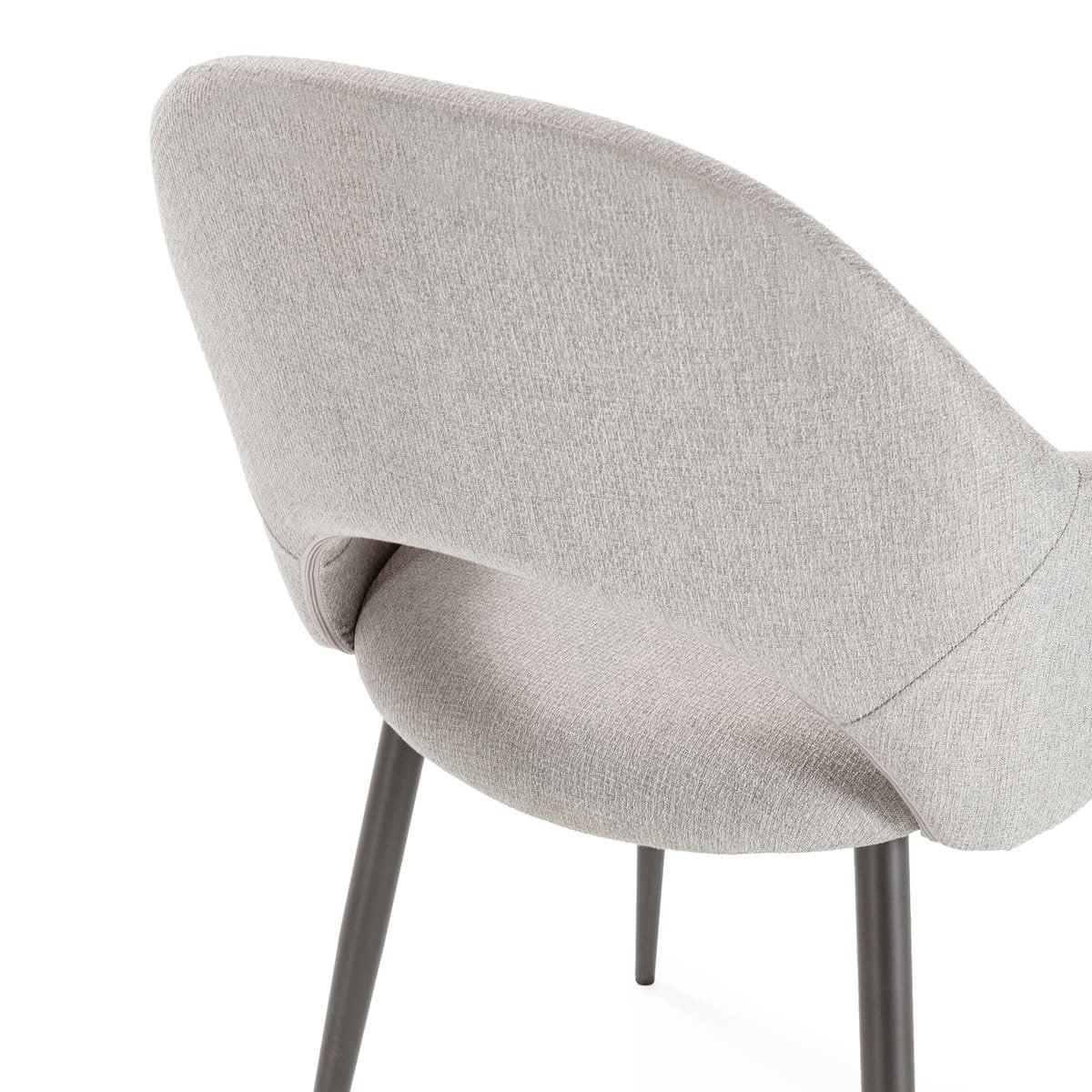STÜHLE 2er-Set mit Stoffbezug und Metallfüßen 57/84/54 cm - Hellgrau, Textil (57/84/63.5cm) - Calicosy