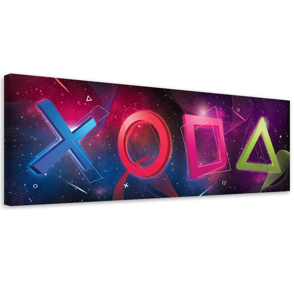 LEINWANDBILD Spielkonsole für Gamers 120x40cm - Multicolor, Textil (120/40cm) - Feeby