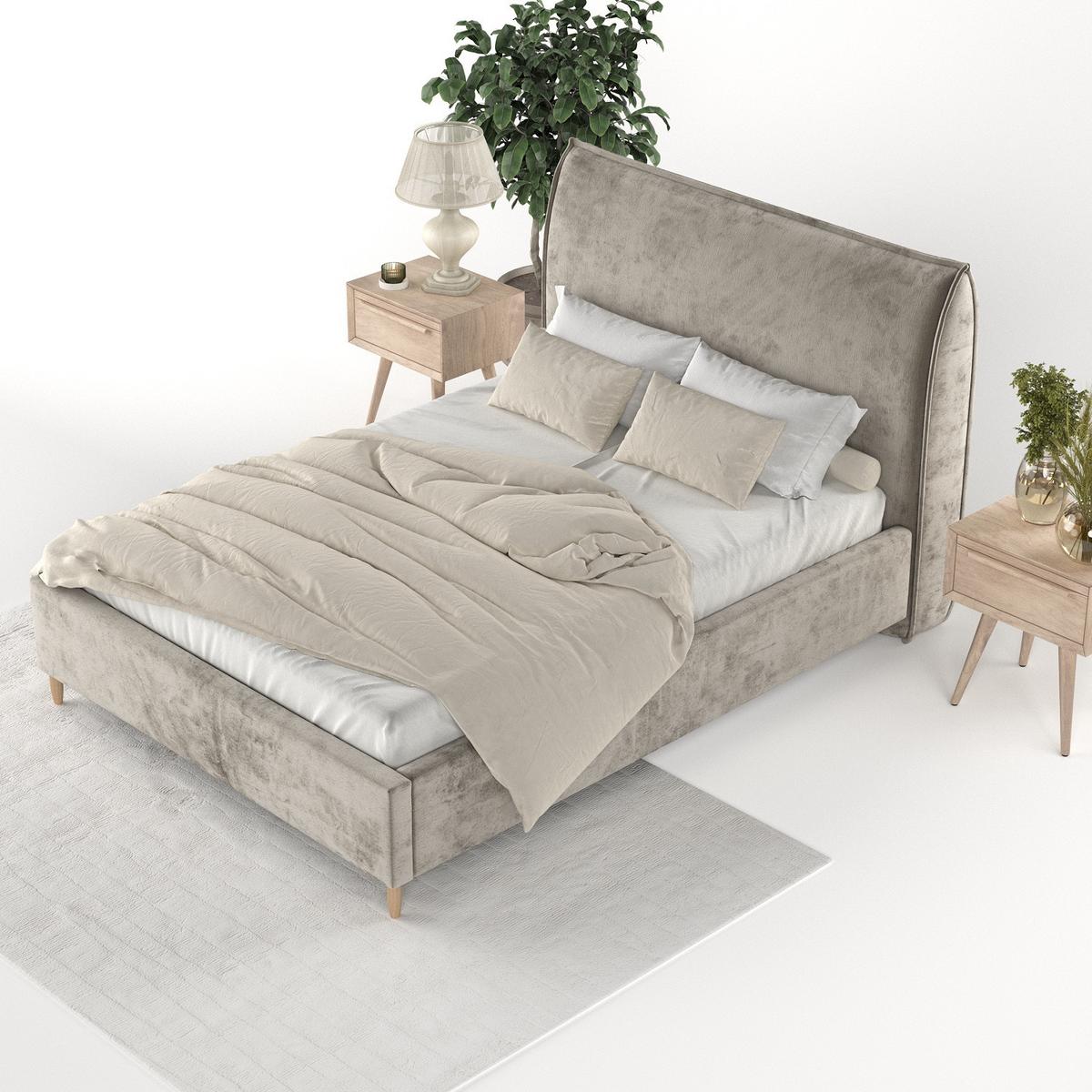POLSTERBETT Mira 160/200 cm Beige im Lotta Stoff - Beige/Naturfarben, Holz/Holzwerkstoff (160/200cm) - AltaBeds