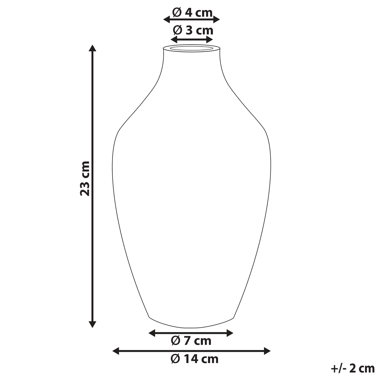 BLUMENVASE Steinzeug weiß Helike - Weiß, Stein (23cm) - Beliani