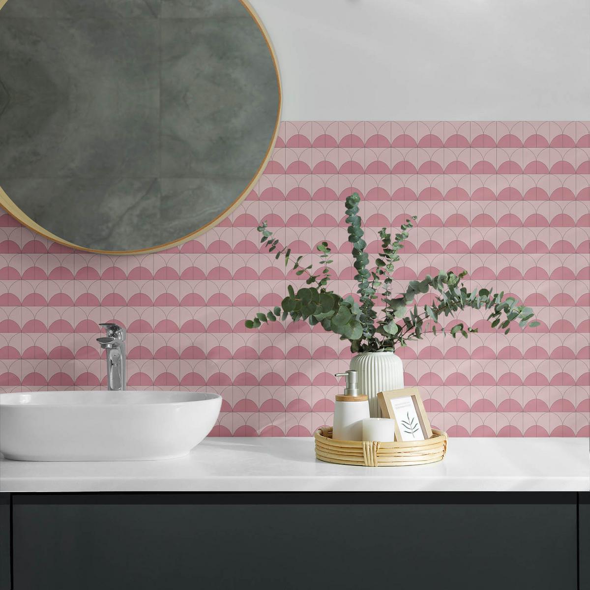 WANDPANEEL 10x 40x20 cm selbstklebend Velmorra - Rosa, Kunststoff (20/1.6/40cm) - Wallfluent
