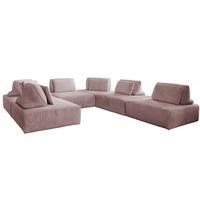 MODULSOFA WIOLO SOFT 6 MODULE 6 KISSEN Pink Cord - Schwarz/Rosa, Kunststoff/Textil (333/84/333cm) - KAWOLA