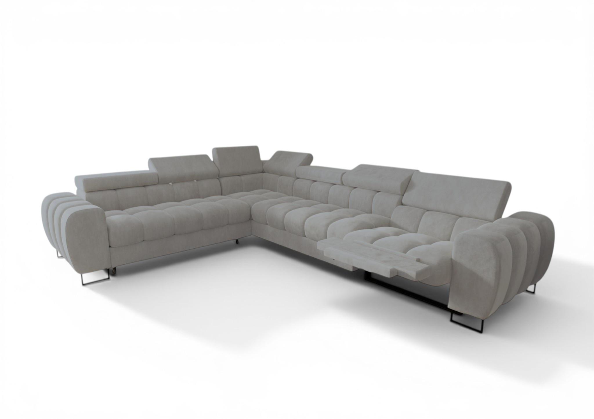 ECKSOFA Bastien Relax - Hellgrau, Holzwerkstoff/Textil (260/330cm) - Fun Möbel