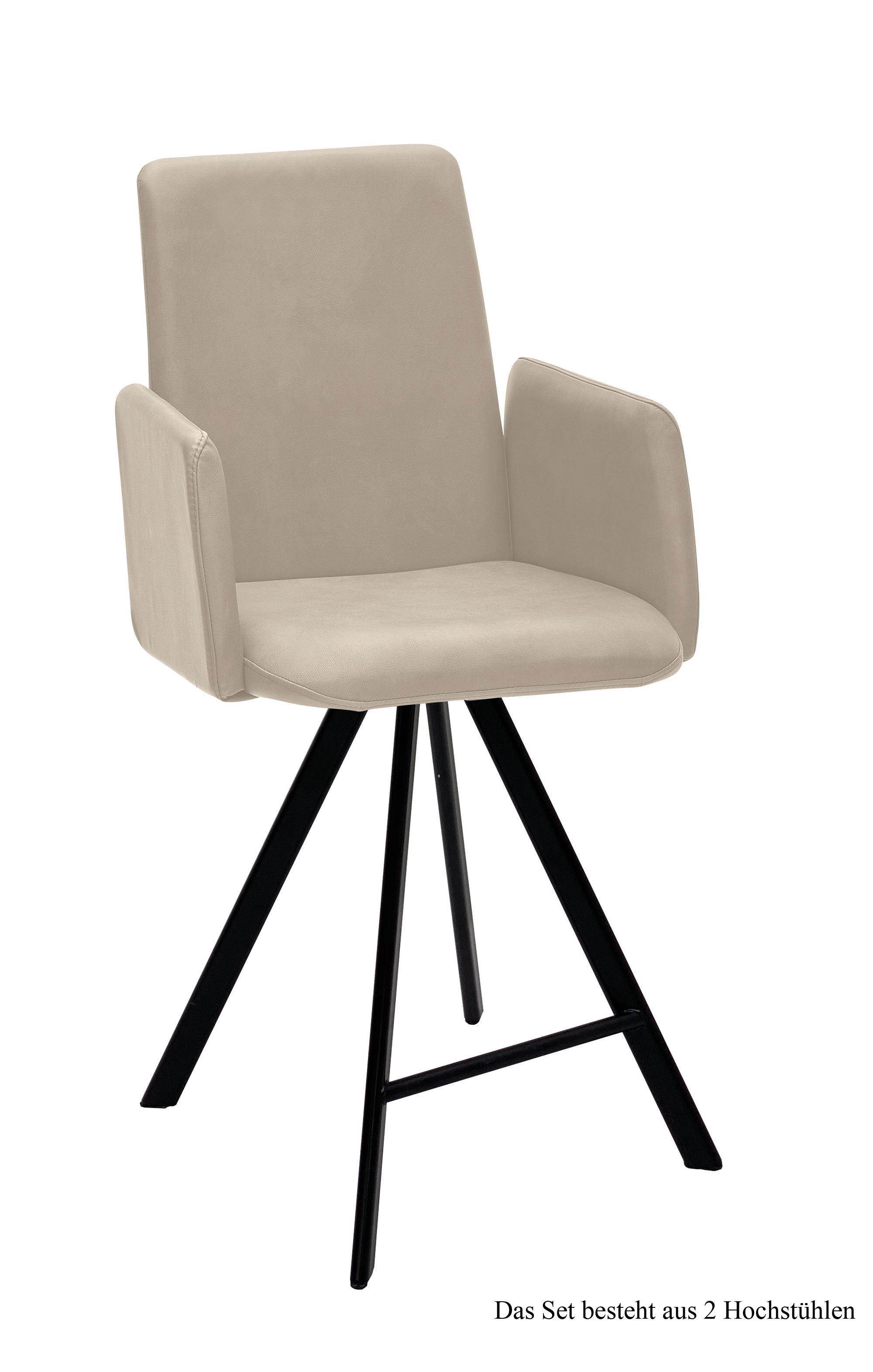 THEKENSTUHL drehbar (2er-Set) Desiree 52x109x60 Schwarz/Natur - Schwarz/Naturfarben, Kunststoff (60/109/52cm) - 58aufmkessel