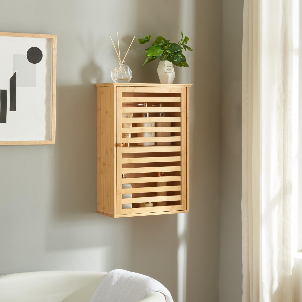 BAD-HÄNGESCHRANK Järfälla - Naturfarben, Holz (37/54.5/16cm) - [en.casa]