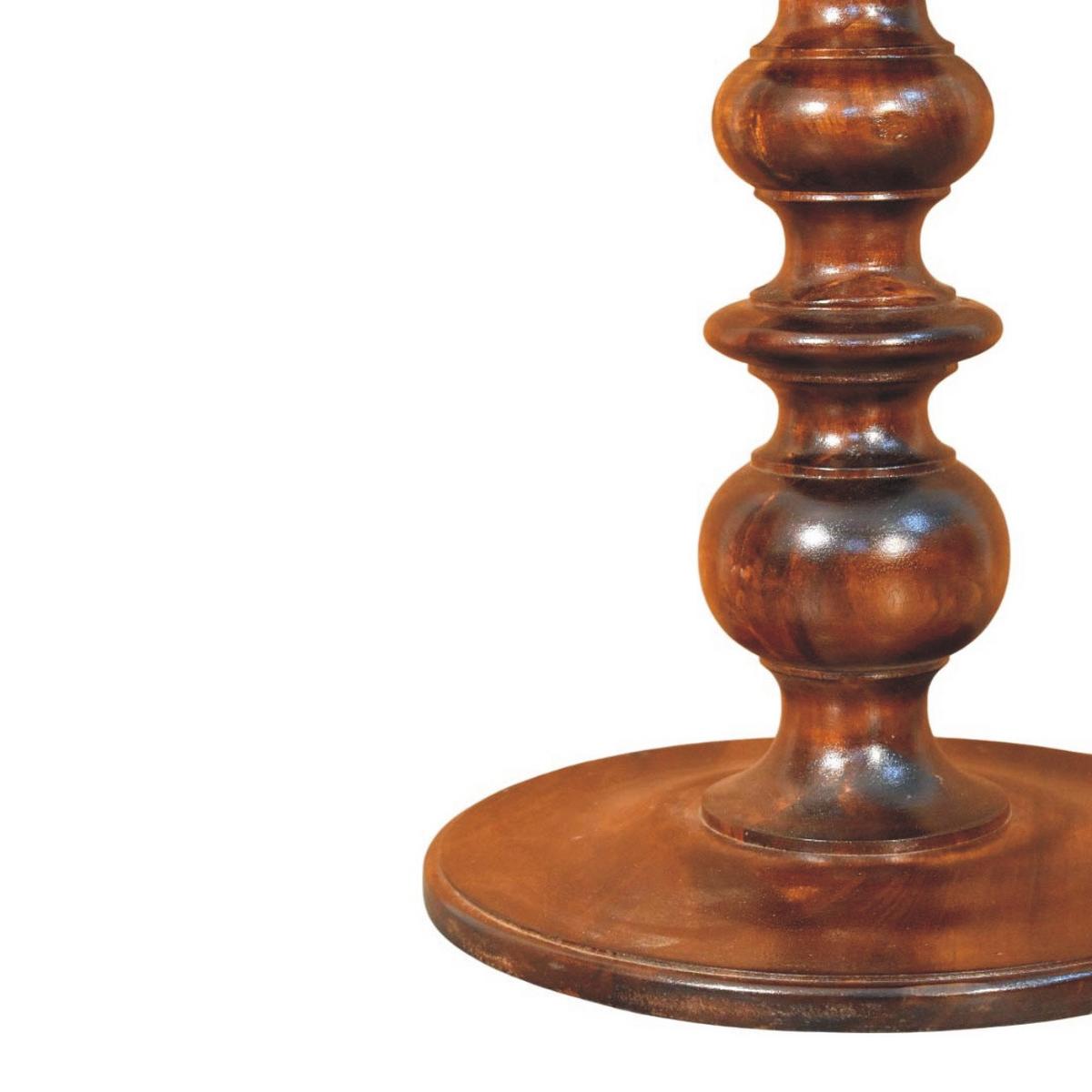 BEISTELLTISCH mit Kastanien-Finish, Marmorplatte oben, poliertes Braun - Braun, Holz (38/38/60cm) - Artisan Furniture