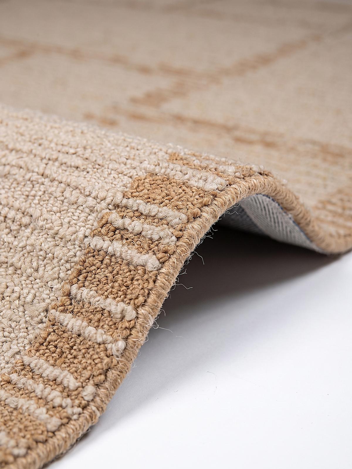 WOLLTEPPICH handgetuftet GANNEL, Blockdesign, Natur, 140 x 200 cm - Beige, Textil (140/200cm) - KADIMA DESIGN