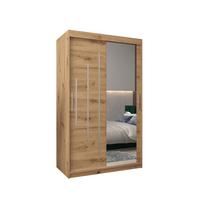 SCHWEBETÜRENSCHRANK 200/120/62 2-türig - Silberfarben/Eiche Artisan, Holz/Kunststoff (120/200/62cm) - Abiks Möbel