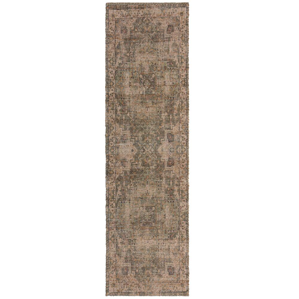 JUTETEPPICH DEEPE, klassisch im Vintage-Stil, Braun-Grün, 60 x 230 cm - Braun, Textil (60/230cm) - KADIMA DESIGN