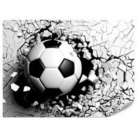 FOTOTAPETE für Wohnzimmer Fußball Betonwand Riss 150x105 - Schwarz/Weiß, Papier (150/105cm) - Muralo