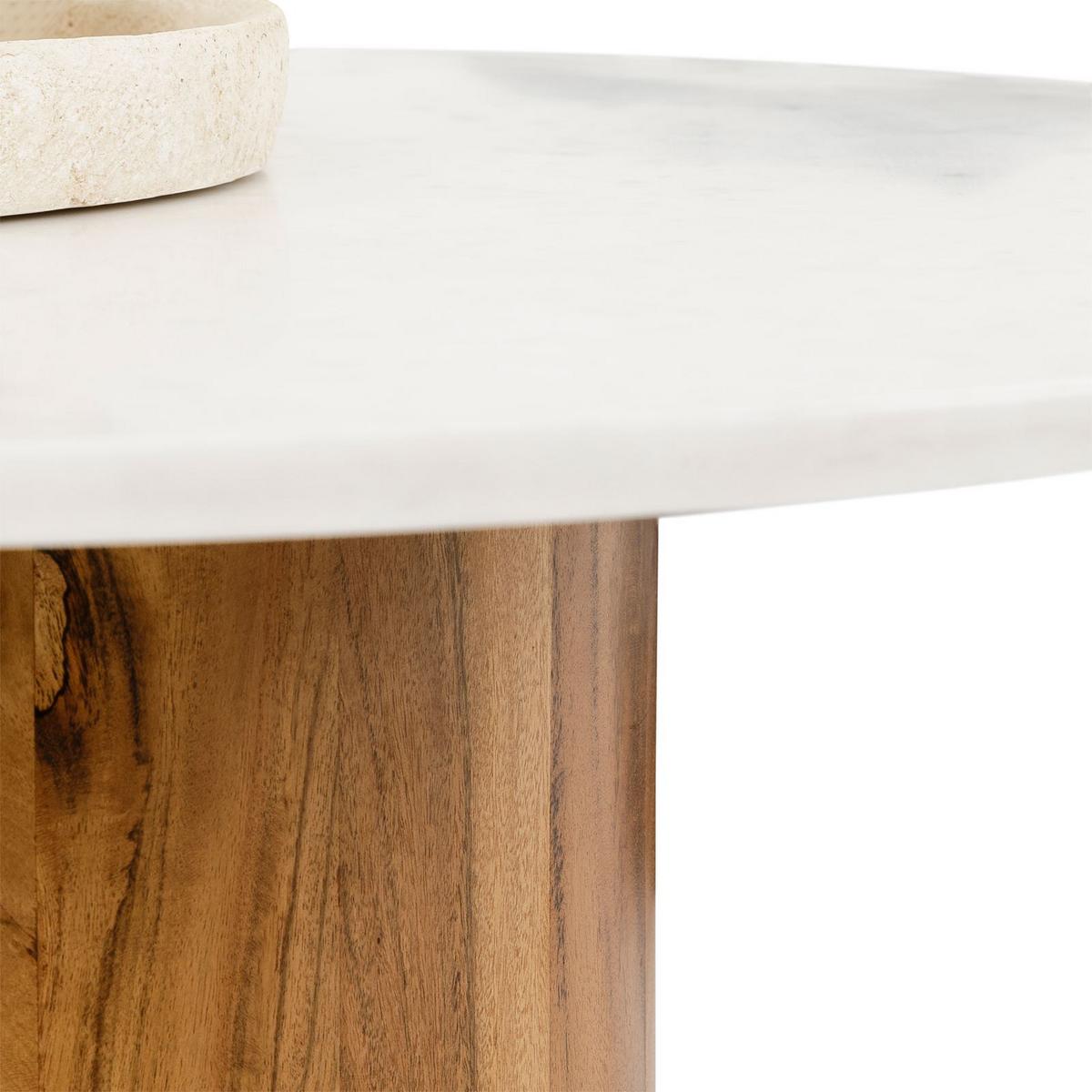 COUCHTISCH GANGA weiß/natur - Weiß/Naturfarben, Holz/Naturmaterialen (80/80/35cm) - IDIMEX