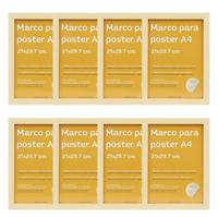 RAHMEN Set mit 8 aus MDF und Acrylglas Schutz und Aussteller für Fotografien, Bilder, Poster, Gemälde, Dekoration für Haus Farbe Hellholz A4 - Beige, Holz (21/3cm) - Nacnic