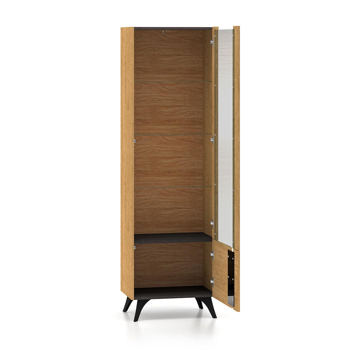 VITRINE Soah Holz und Schwarz - Schwarz, Holzwerkstoff (58/190/40cm) - Petits-meubles