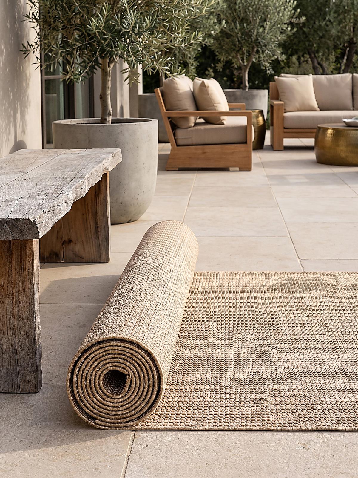LÄUFER Outdoor, Fußbodenheizung-geeignet, VIGOLENO in Sand, 80 x 150 cm - Beige, Textil (80/150cm) - KADIMA DESIGN
