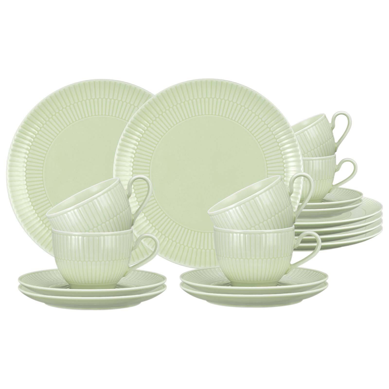 KAFFEESERVICE Amina Seladon 18-tlg. - Grün, Keramik (2/2/2cm) - Seltmann Weiden