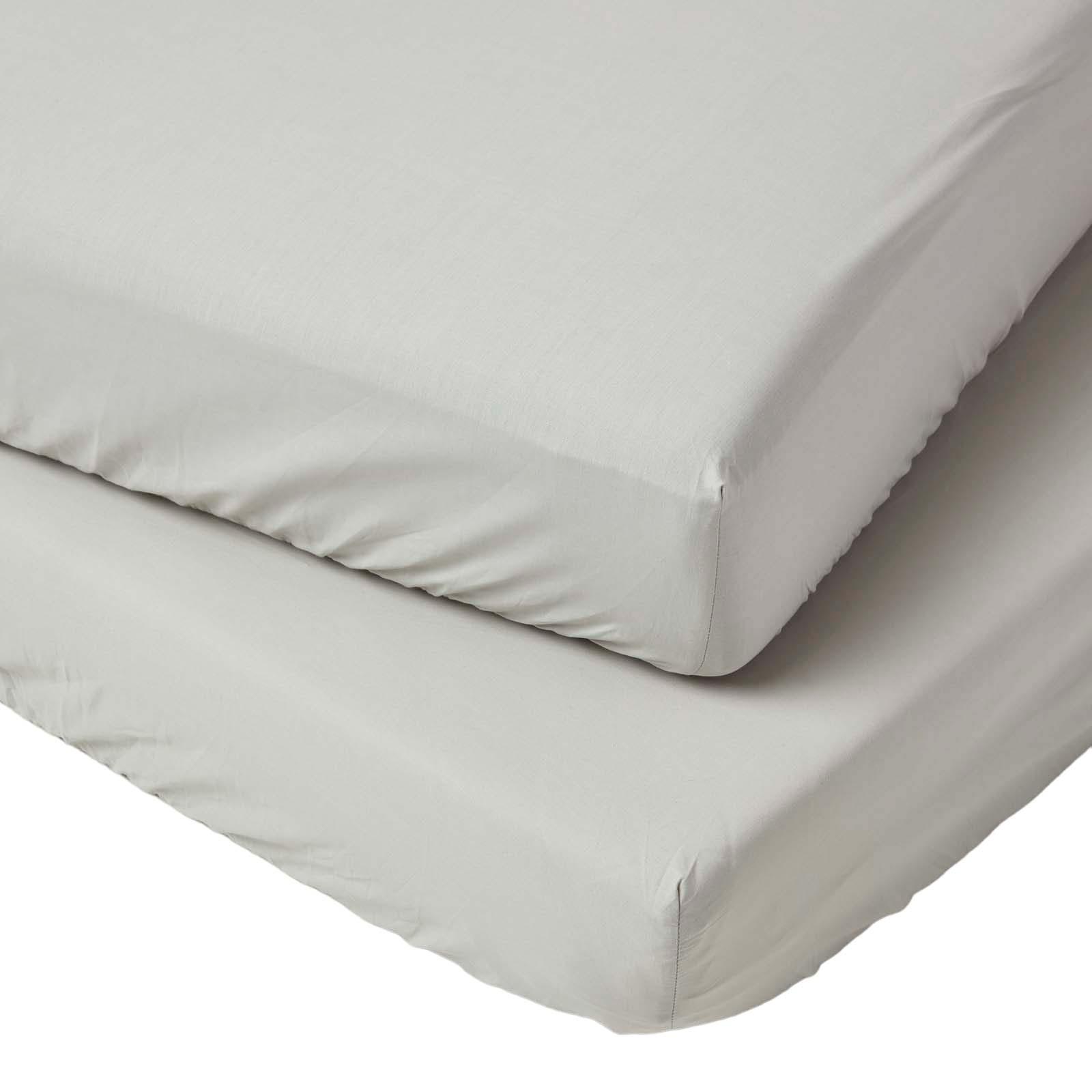 BABY-SPANNBETTLAKEN 2er-Set, Ägyptische Baumwolle, 60/120 cm - Grau, Textil (60/120cm) - Homescapes