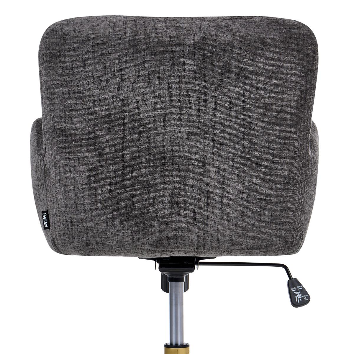 SCHREIBTISCHSTUHL Chenillegewebe Dunkelgrau Misorela - Dunkelgrau, Textil (60/80/60cm) - Beliani
