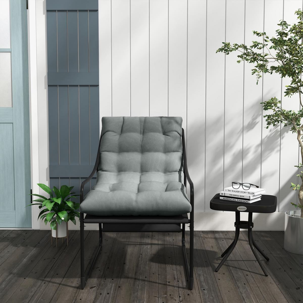 GARTENSESSEL, Stahl, Polyester, Grau - Grau, Metall (110/88/62cm) - Outsunny