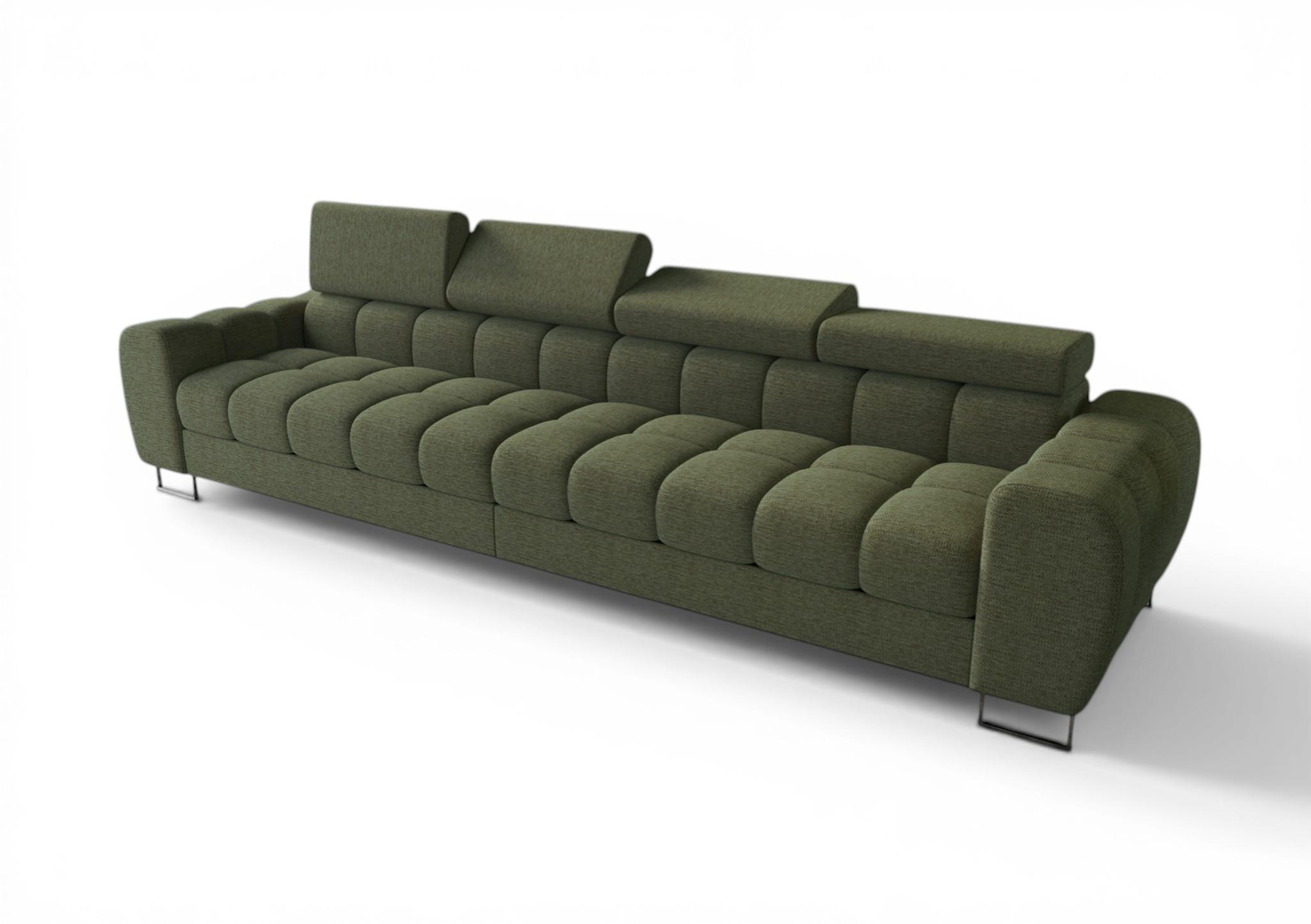 SOFA 4-sitzer Bastien In Stoff Aragon - Grün, Holzwerkstoff/Textil (335/95/97cm) - Fun Möbel