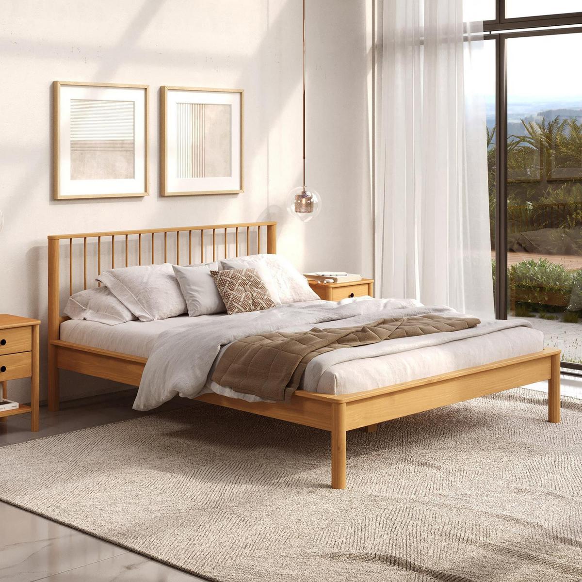 MASSIVHOLZBETT APOANA 180x200 cm Eiche - Eichefarben, Holz (180/200cm) - IDIMEX