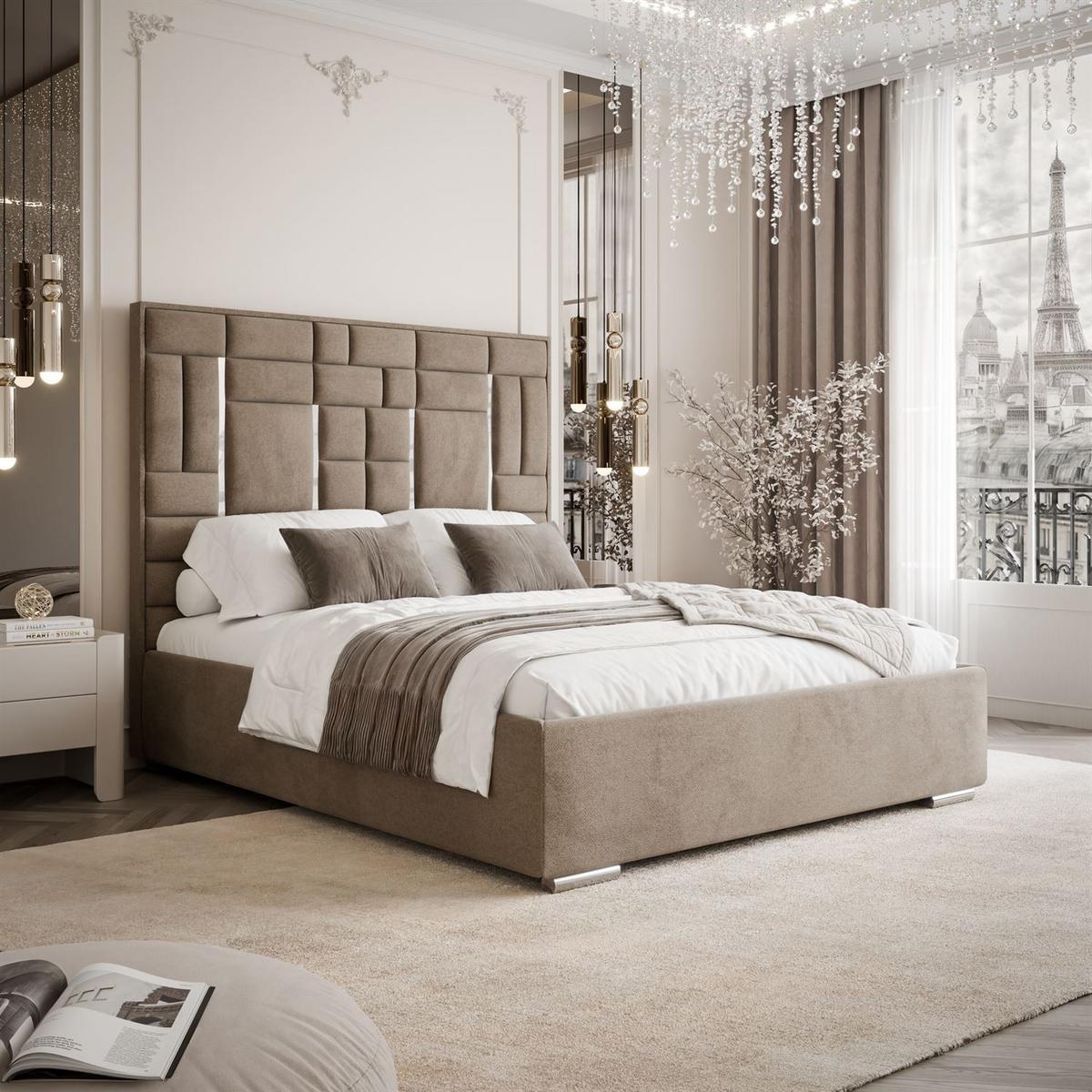 POLSTERBETT BRIGITTE SILVER mit Bettkasten 140x200 cm Element 06 - Beige, Textil (140/200cm) - Lookway