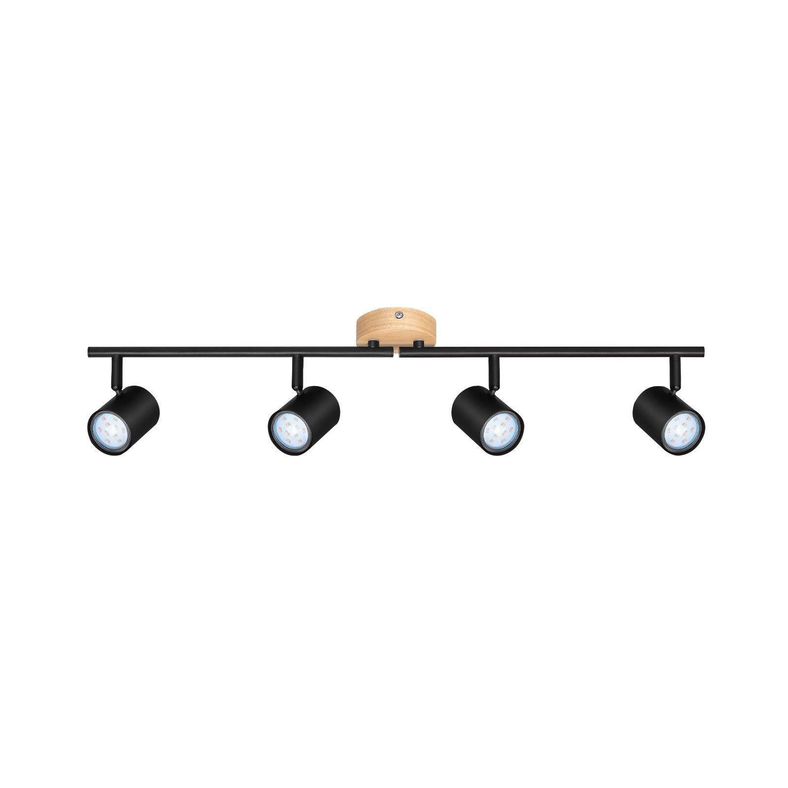 DECKENSTRAHLER Hersfeld 4-flammig 71/6.5/16.5 cm - Schwarz, Metall (71/6.5/16.5cm) - Nettlife
