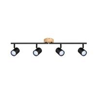DECKENSTRAHLER Hersfeld 4-flammig 71/6.5/16.5 cm - Schwarz, Metall (71/6.5/16.5cm) - Nettlife