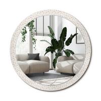 SPIEGEL Rund Ø 100 cm mit Aufdruck - Creme, Glas (100/100/0.4cm) - Wallfluent