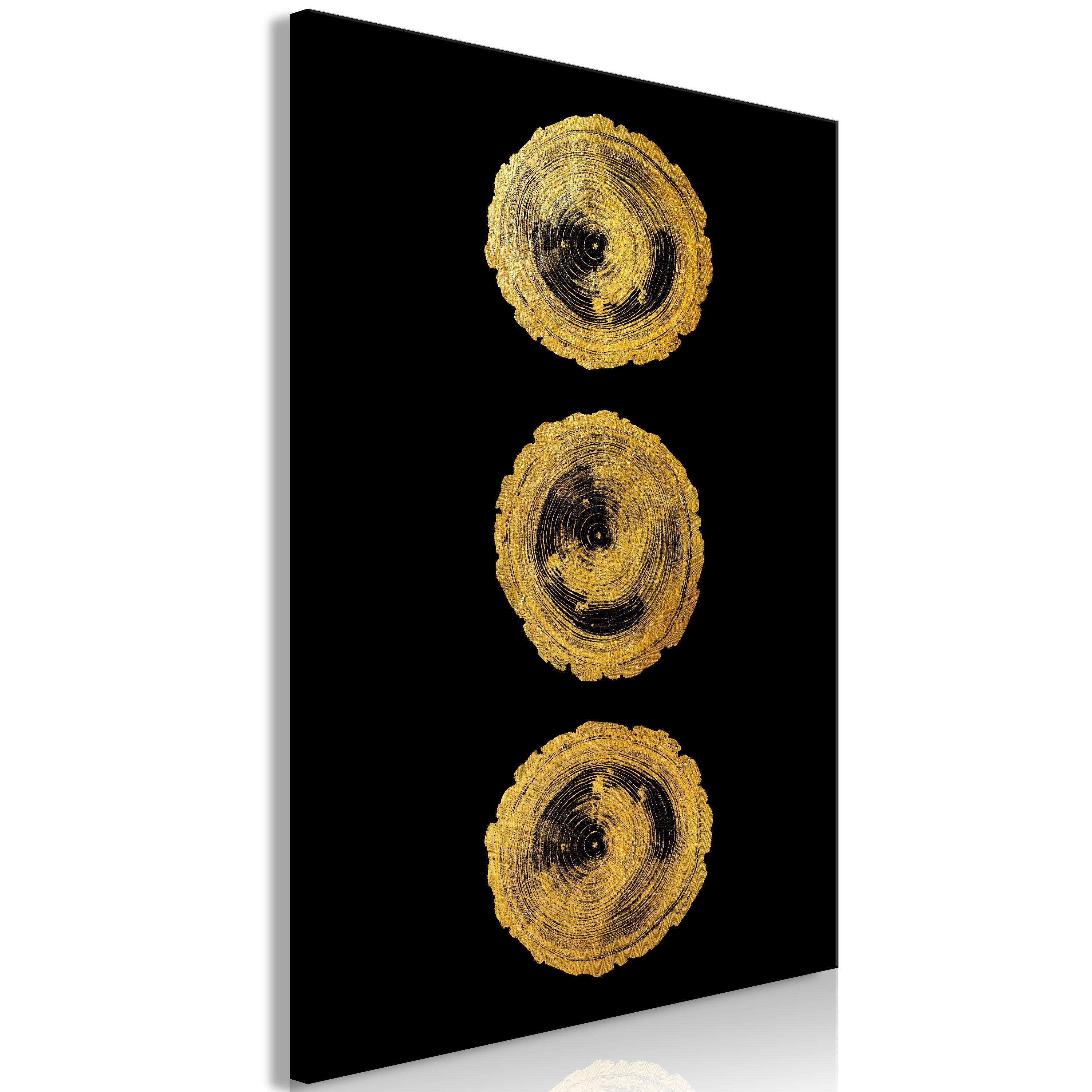 KUNSTDRUCK Schwarz 40/60 cm - Goldfarben/Schwarz, Textil (40/60cm) - KUNSTLOFT