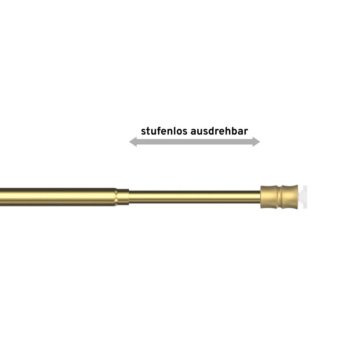 KLEMMSTANGE / SCHEIBENSTANGE Flexo 40-60 cm, 8 / 6 mm Ø, Messing-farbig - Messingfarben, Kunststoff/Metall (1.2cm) - INTERDECO