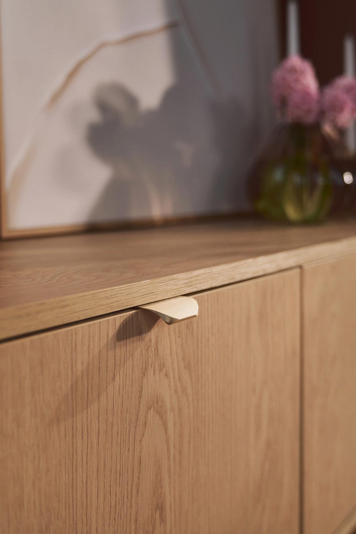 SIDEBOARD Coru Eiche Cremona Torro 140 cm - Eichefarben/Goldfarben, Holzwerkstoff/Metall (140/90.9/39.1cm) - Selsey