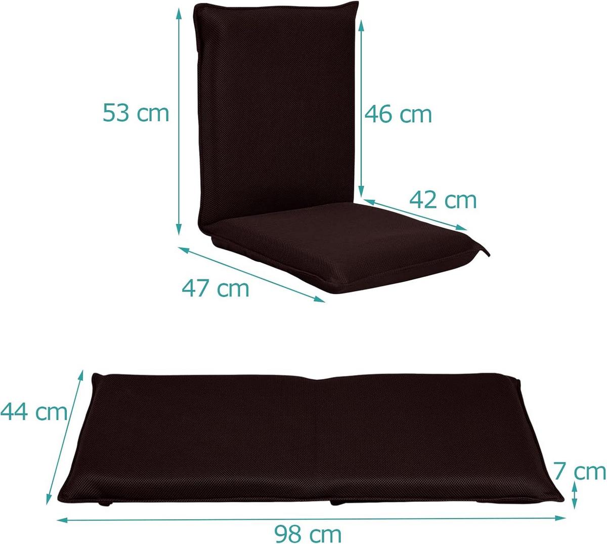 BODENSTUHL Bodensessel Braun - Braun, Textil (47/53/44cm) - COSTWAY