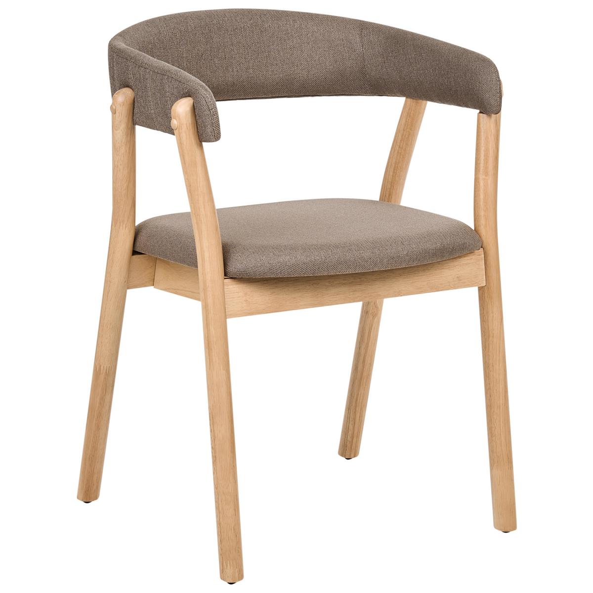 ESSZIMMERSTUHL 2er-Set Stoff Hellbraun/Braun Mylo - Hellbraun, Textil (58/77/56cm) - Beliani
