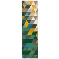 WOLLTEPPICH DERWENT, geometrisch, Grün, 60 x 230 cm - Grün, Textil (60/230cm) - KADIMA DESIGN