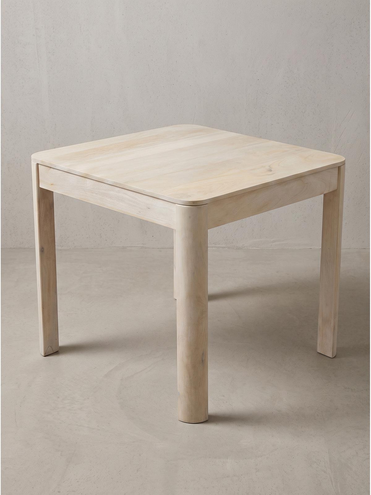 ESSTISCH CHARENTE, Mango Massivholz, handgefertigt, Weiß-Mango, 80 x 80 x 76 cm - Beige/Weiß, Holz (80/80/76cm) - KADIMA DESIGN