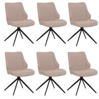 ESSZIMMERSTUHL Schwarz, Beige 6er-Set - Beige/Schwarz, Textil (55/88/62cm) - MCW