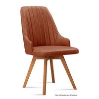 ESSZIMMERSTUHL (8er-Set) Domka 52x91x60 Eiche geölt/Cognac - Cognac/Eichefarben, Kunststoff (60/91/52cm) - 58aufmkessel